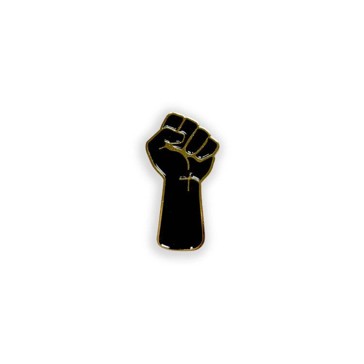black fist poppin pins lapel pin